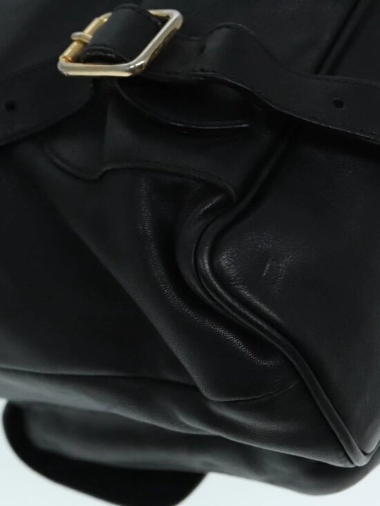GUCCI Bamboo Backpack Leather Black Gold 008 2058 0016 Auth am6979 main image 4